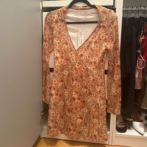 Floral Collared Dress in Orange